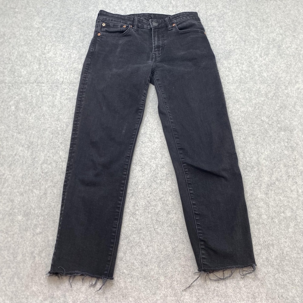 American Eagle Mens 29x30 Athletic Straight Jeans (29x25) Black Charcoal CUT
